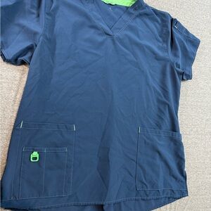 Carhartt Blue Top with Green Trim